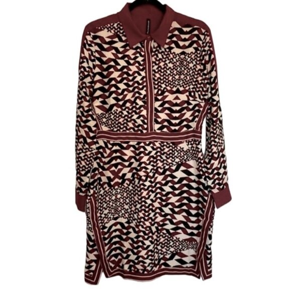W118 by Walter Baker Long Sleeve Patterned Dress - Picture 1 of 7
